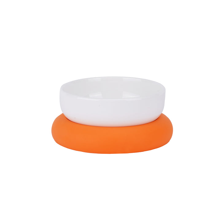 Raised Modern Porcelain Cat & Dog Bowl