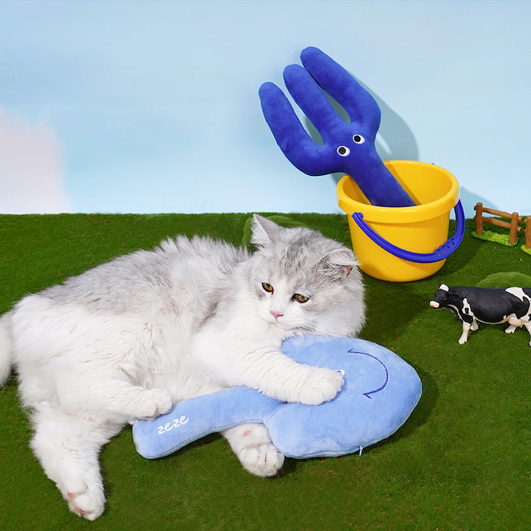 Blue Fork Catnip Cat Dental Health Toy
