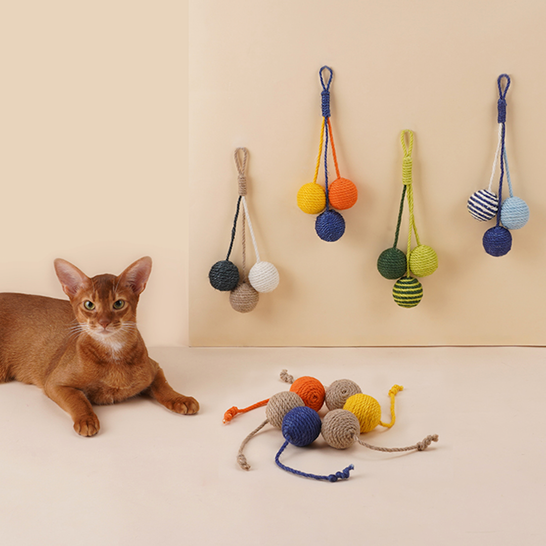 Separate Sisal Rope Balls Cat Toy Set