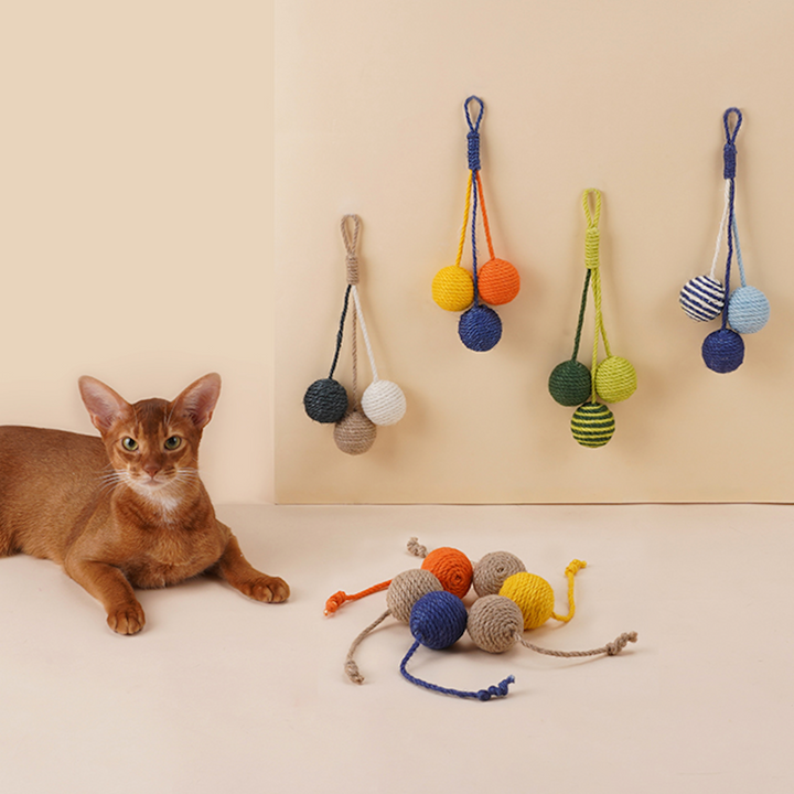 Separate Sisal Rope Balls Cat Toy Set