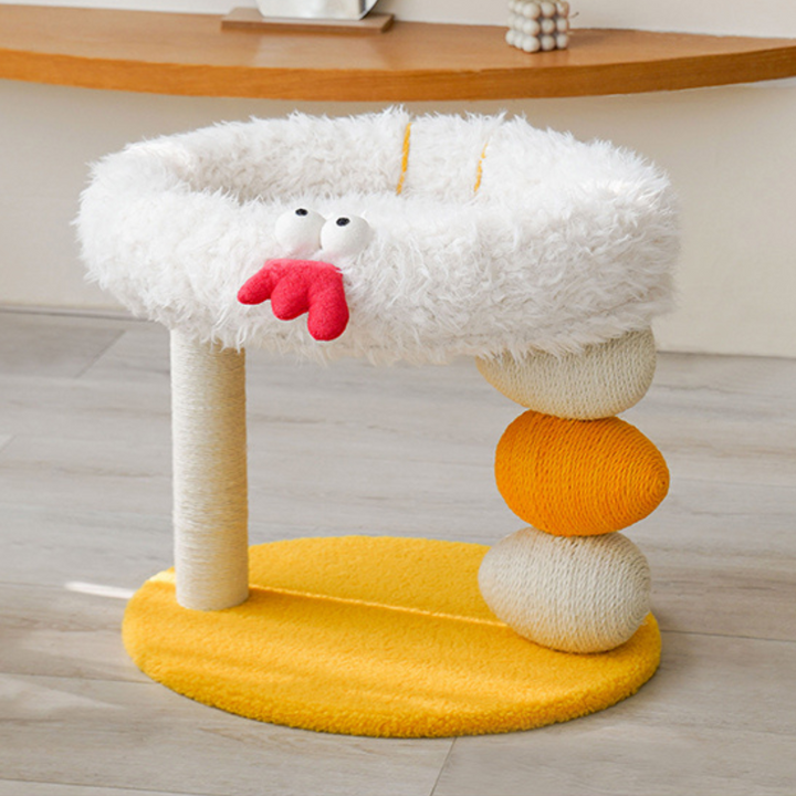 Chicken Design Cat Tree Perch with Sisal Scratching Post