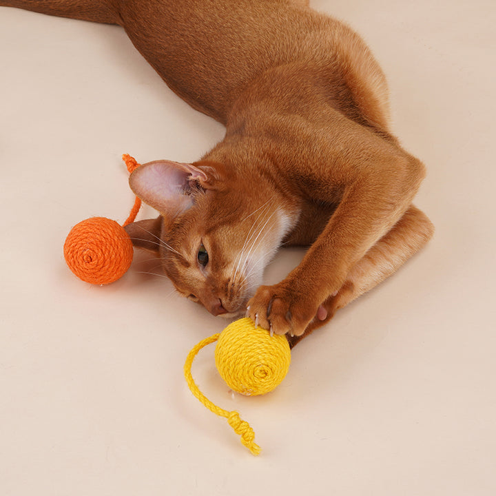 Separate Sisal Rope Balls Cat Toy Set