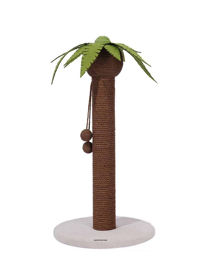 Coconut Tree Cat Scratching Post with Dangling Balls