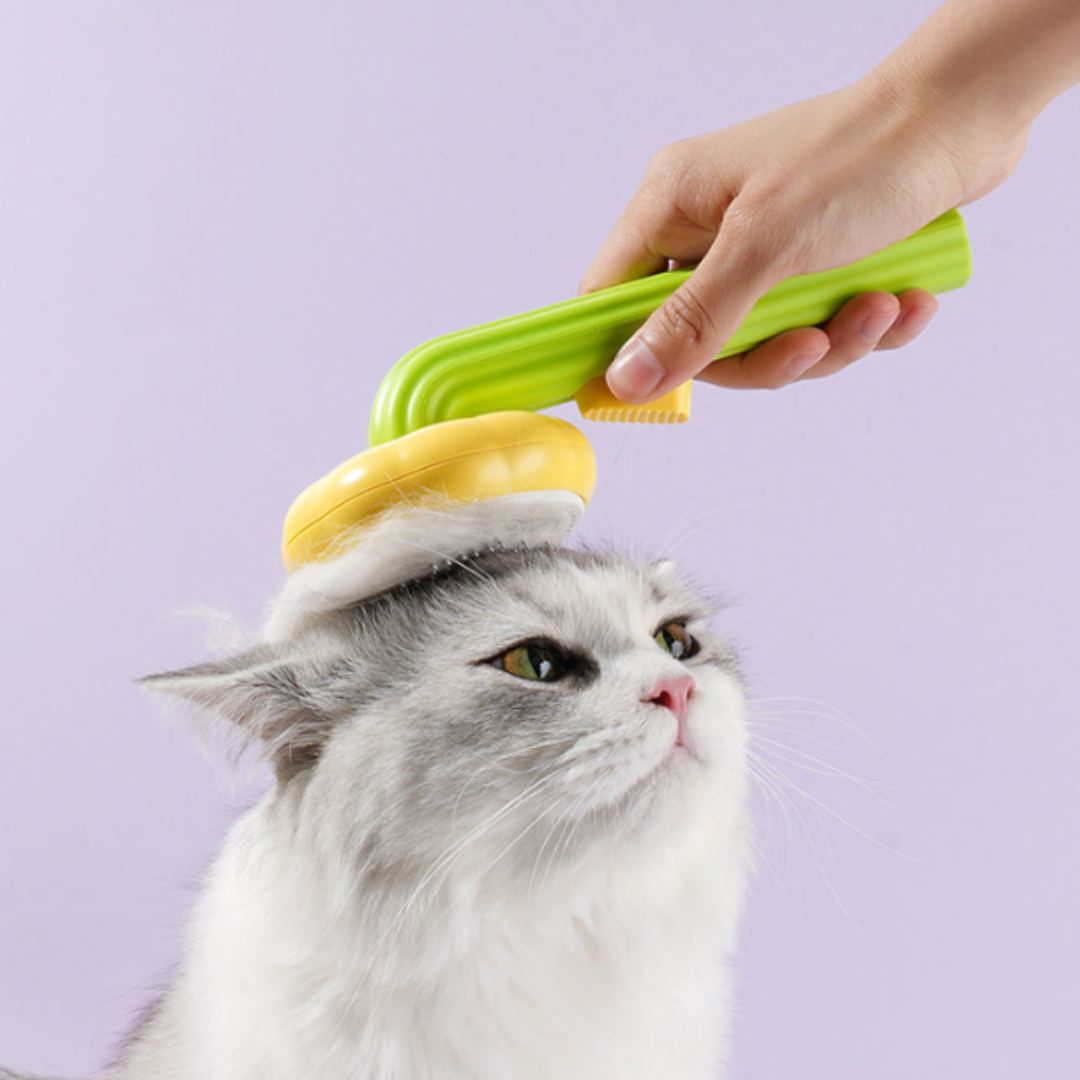 Sunflower Design Grooming Cat and Dog Deshedder Comb with Button