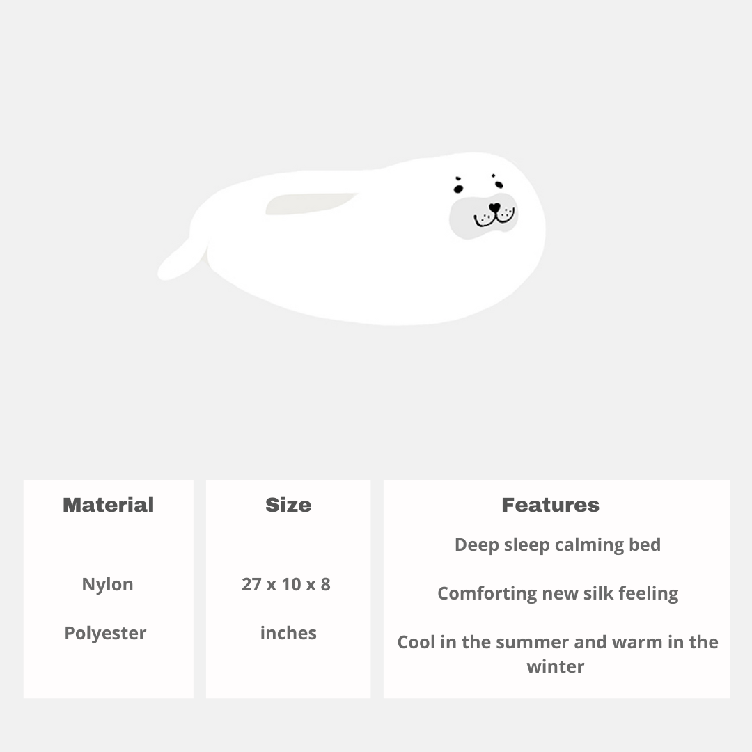 Seal Design Neck Protected Summer Stuffed Cat & Dog Bed