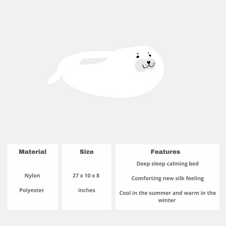 Seal Design Neck Protected Summer Stuffed Cat & Dog Bed